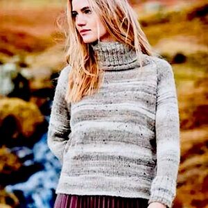 The Field Gray Gradient Turtleneck Alpaca Sweater